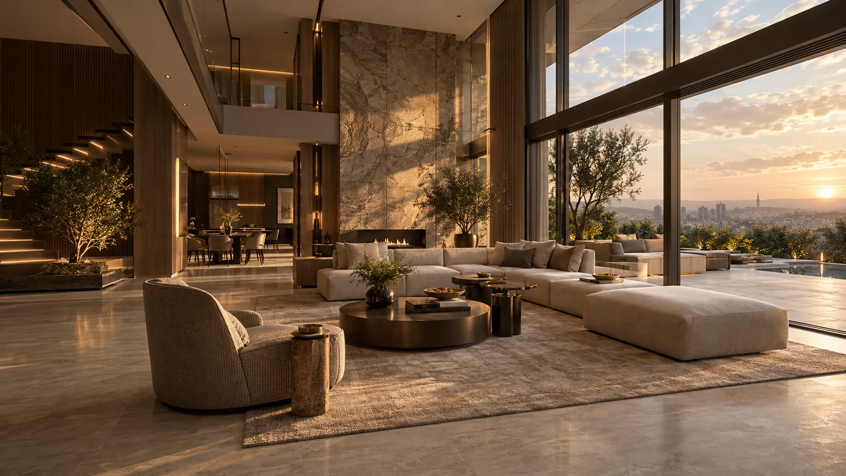 Modern yaşam alanı için temsili iç mekân görseli