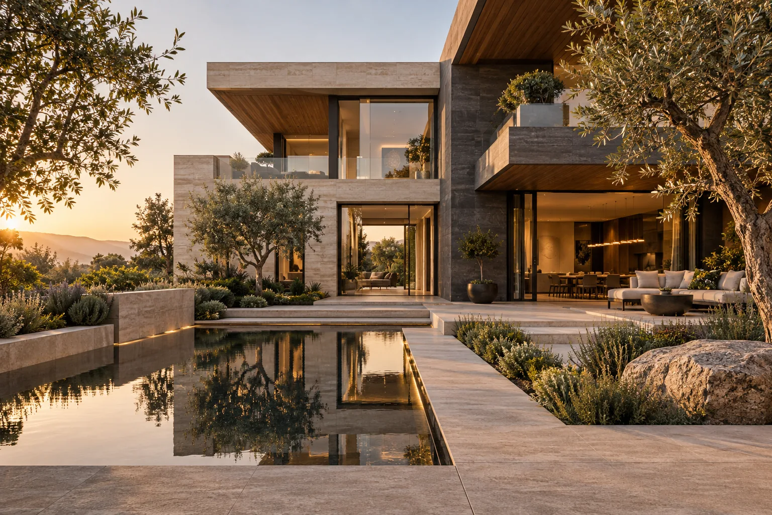 Çağdaş villa mimarisi için temsili tasarım görseli